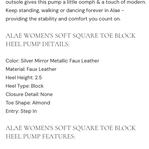 Aerosoles Alae Silver Mirror blicky heel pump NEW - Picture 13 of 13